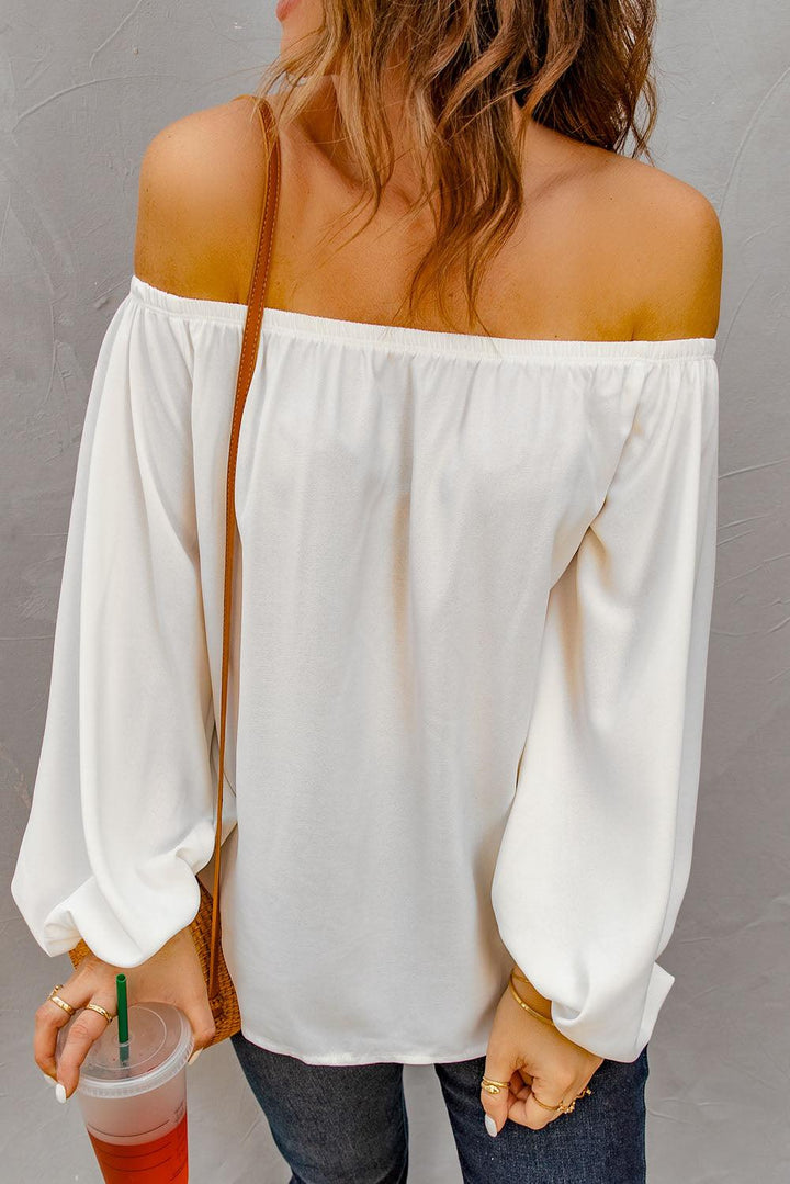 Off-Shoulder Balloon Sleeve Top - BELLATRENDZ