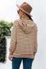 Horizontal Stripe Raglan Sleeve Hoodie - BELLATRENDZ