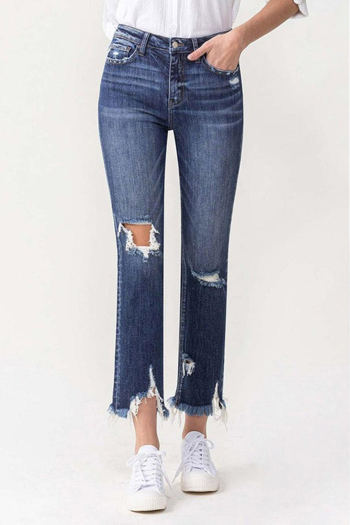 Lovervet Jackie Full Size High Rise Crop Straight Leg Jeans - BELLATRENDZ