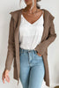 Ribbed Open Front Hooded Cardigan with Pockets - BELLATRENDZ