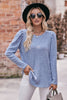 Round Neck Puff Sleeve Ribbed Top