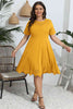 Plus Size Round Neck Openwork Dress