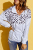 Mixed Print Color Block Half-Zip Sweatshirt