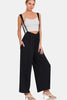 Zenana Tie Back Suspender Jumpsuit with Pockets