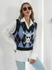 Skull Geometric V-Neck Sweater Vest