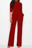 Mock Neck Tie-Waist Half Sleeve Jumpsuit