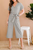 Button Front Belted Cropped Jumpsuit with Pockets - BELLATRENDZ