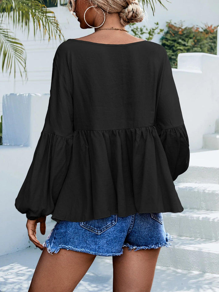 Puff Sleeve Babydoll Blouse - BELLATRENDZ