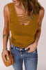 Strappy Detail Scoop Neck Tank Top