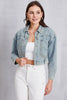 Studded Dropped Shoulder Denim Jacket