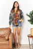 Double Take Plaid Curved Hem Shirt Jacket with Breast Pockets