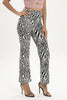 Zebra Print Straight Leg Pants - BELLATRENDZ