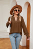 Notched Neck Flounce Sleeve Blouse