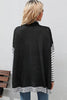 Striped Dolman Sleeve Mock Neck Knit Pullover - BELLATRENDZ