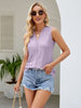 Eyelet Lace Detail V-Neck Tank