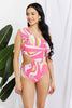 Marina West Swim Vitamin C Asymmetric Cutout Ruffle Swimsuit in Pink - BELLATRENDZ