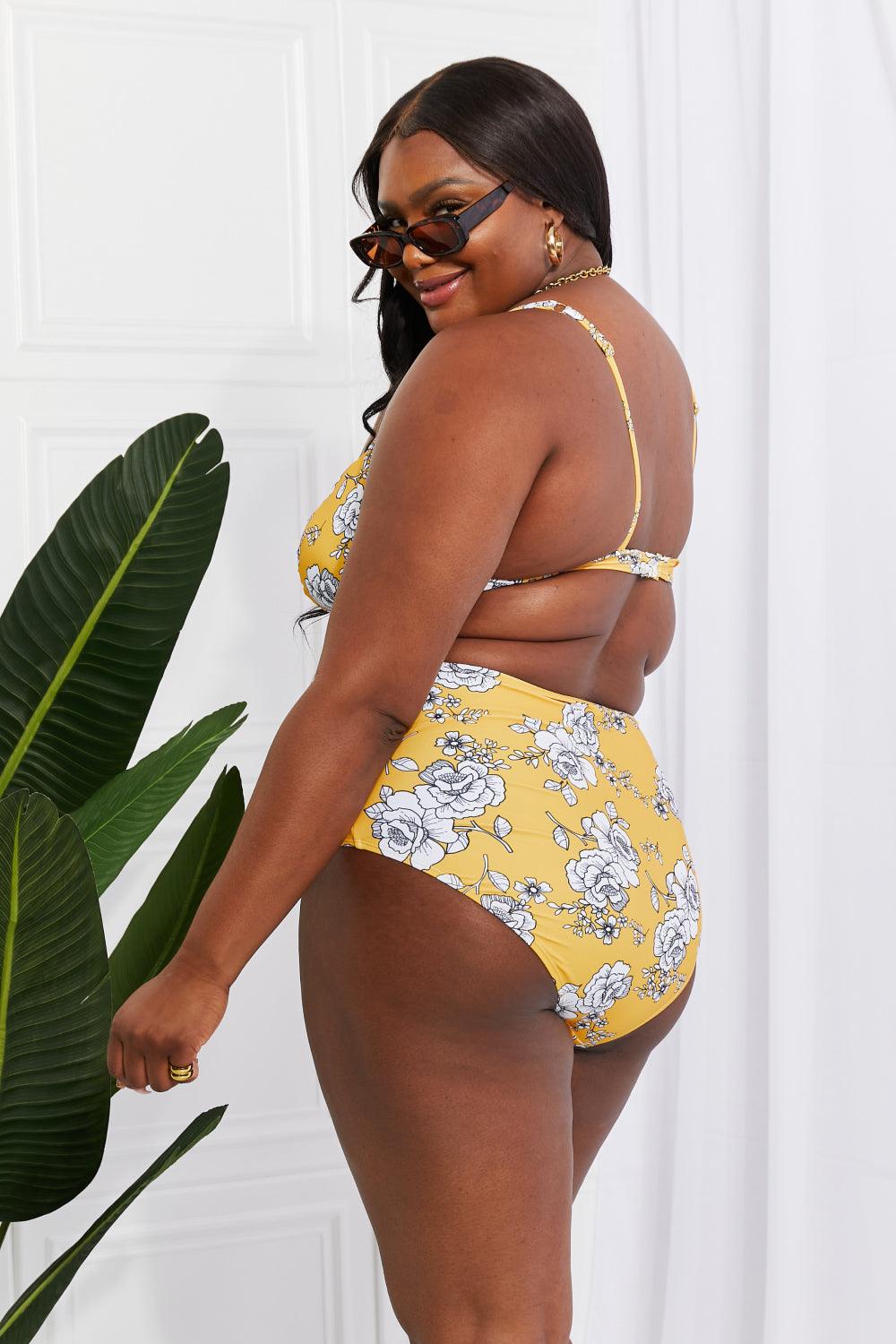 Marina West Swim Take A Dip Twist High-Rise Bikini in Mustard - BELLATRENDZ