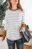 Two-Tone Striped Long Sleeve Top