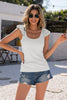 Scoop Neck Lace Cap Sleeve Tank - BELLATRENDZ