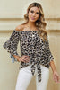 Printed Off-Shoulder Flounce Sleeve Top - BELLATRENDZ