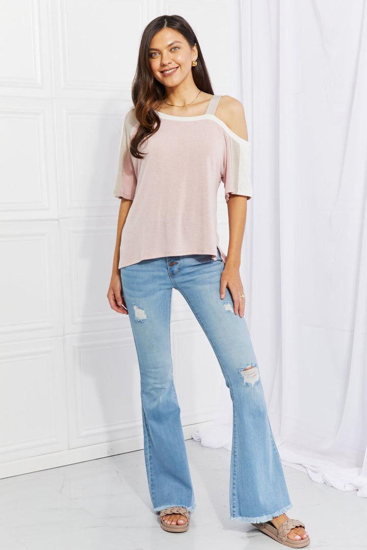 Andree by Unit Full Size Something Simple Cold Shoulder Tee - BELLATRENDZ