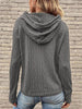 Cable-Knit Drawstring Hooded Knit Top