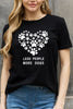 Simply Love Full Size LESS PEOPLE MORE DOGS Heart Graphic Cotton Tee