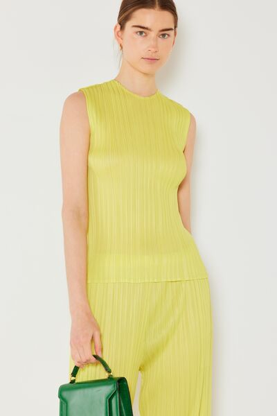 Marina West Swim Pleated Sleeveless Crewneck Tank