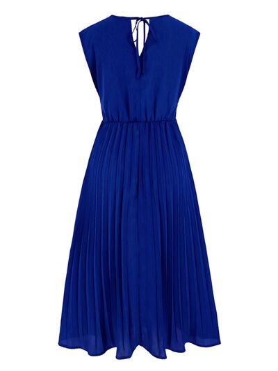 Tied Surplice Pleated Tank Dress