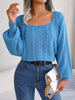 Cable-Knit Square Neck Long Sleeve Sweater