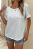 Round Neck Ruffled Short Sleeve Blouse - BELLATRENDZ