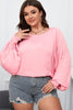 Plus Size Lantern Sleeve Dropped Shoulder Blouse