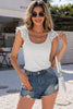 Scoop Neck Lace Cap Sleeve Tank - BELLATRENDZ