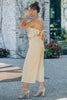 Ruffled Strapless Wide Leg Jumpsuit - BELLATRENDZ