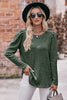 Round Neck Puff Sleeve Ribbed Top