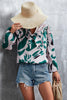 Printed Tie Neck Puff Sleeve Blouse - BELLATRENDZ