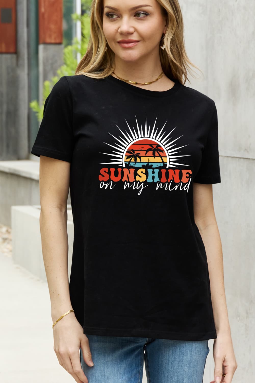 Simply Love Full Size SUNSHINE ON MY MIND Graphic Cotton Tee