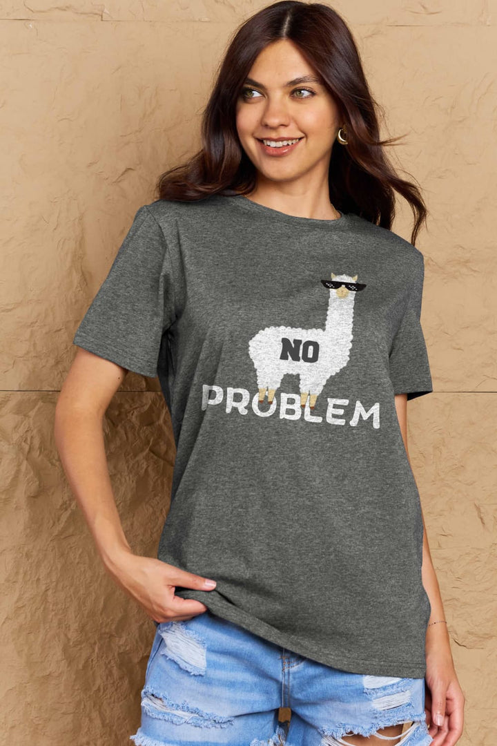 Simply Love Full Size NO PROBLEM Graphic Cotton Tee