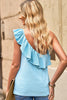 Ruffled One-Shoulder Tank - BELLATRENDZ