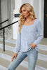 Ribbed Square Neck Long Sleeve T-Shirt