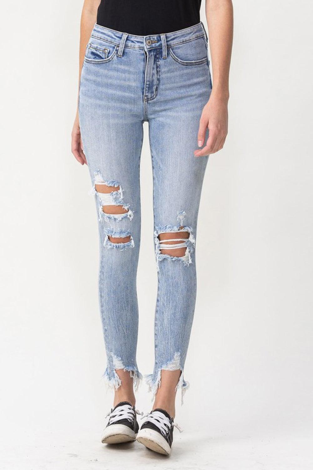 Lovervet Full Size Lauren Distressed High Rise Skinny Jeans - BELLATRENDZ