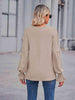 Round Neck Flounce Sleeve Blouse