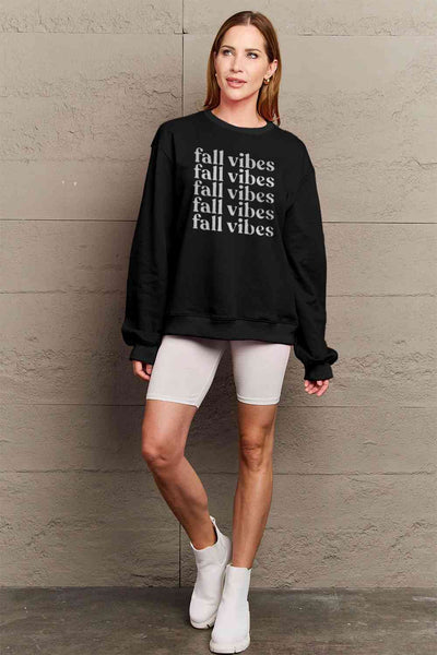 Simply Love Full Size FALL VIBES Graphic Sweatshirt