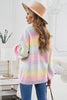 Contrast Balloon Sleeve Dropped Shoulder Cardigan