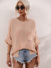 Boat Neck Cuffed Sleeve Slit Tunic Knit Top - BELLATRENDZ