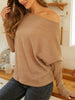 Ribbed Round Neck Long Sleeve Knit Top