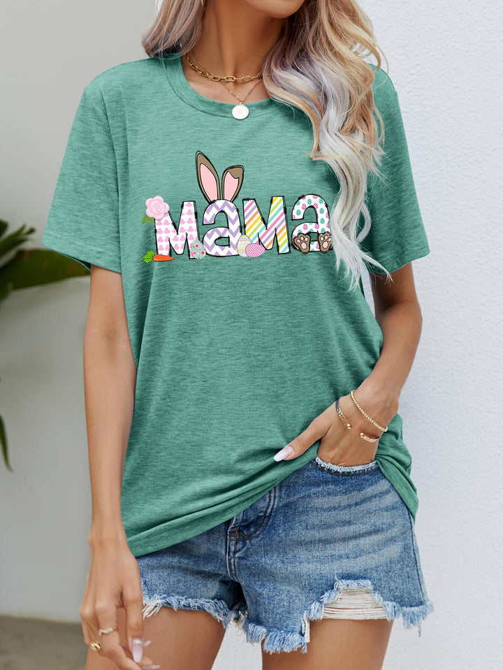 Easter MAMA Graphic Round Neck T-Shirt - BELLATRENDZ