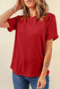 Round Neck Cuffed Short Sleeve Tee - BELLATRENDZ