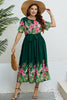 Floral Tie-Waist Round Neck Dress