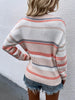 Striped Drop Shoulder Round Neck Pullover Sweater - BELLATRENDZ